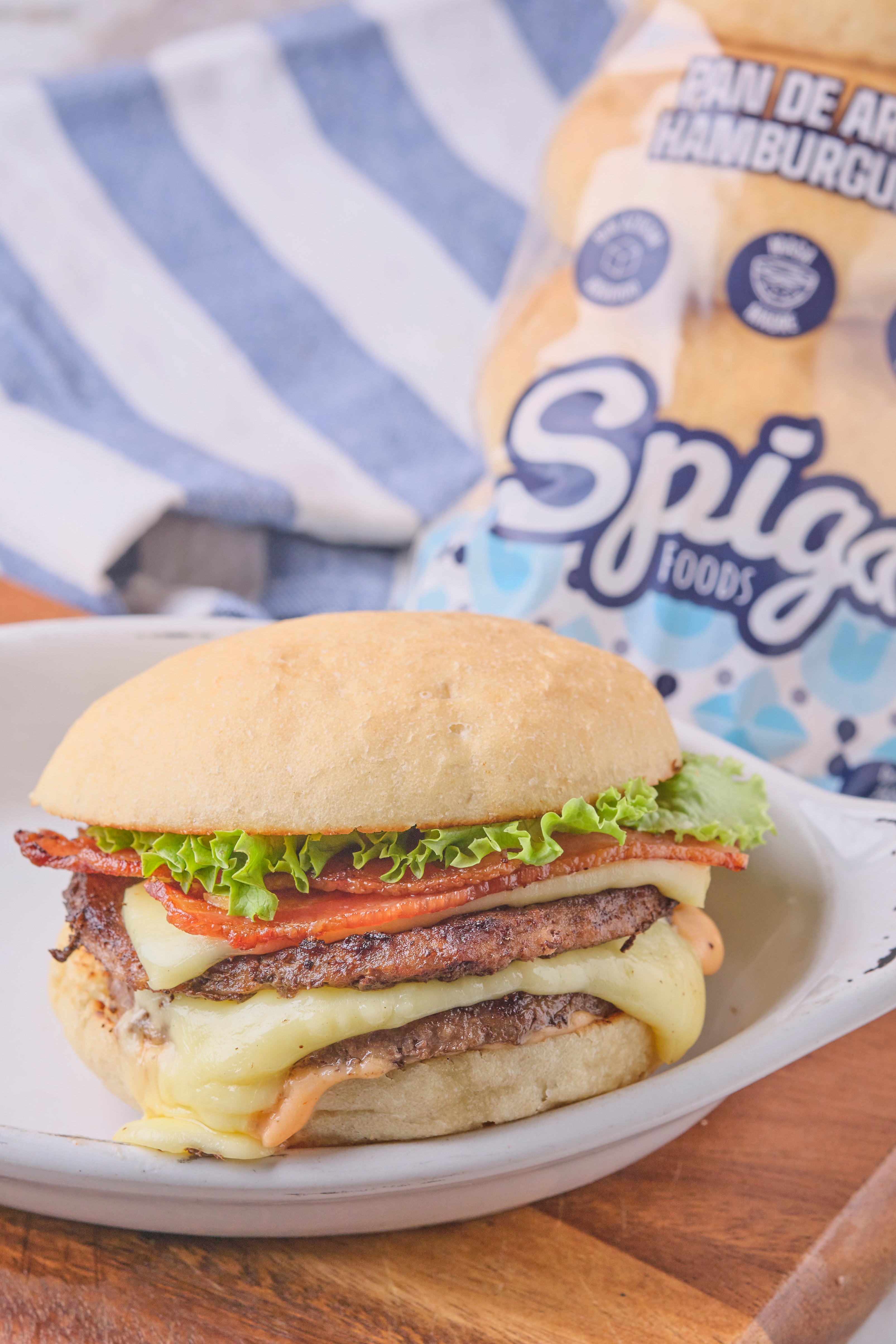 Pan hamburguesa de arroz con masa madre x4