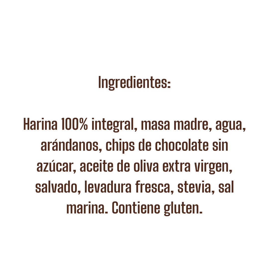 Panettone integral con arándanos y chocolate sin azúcar