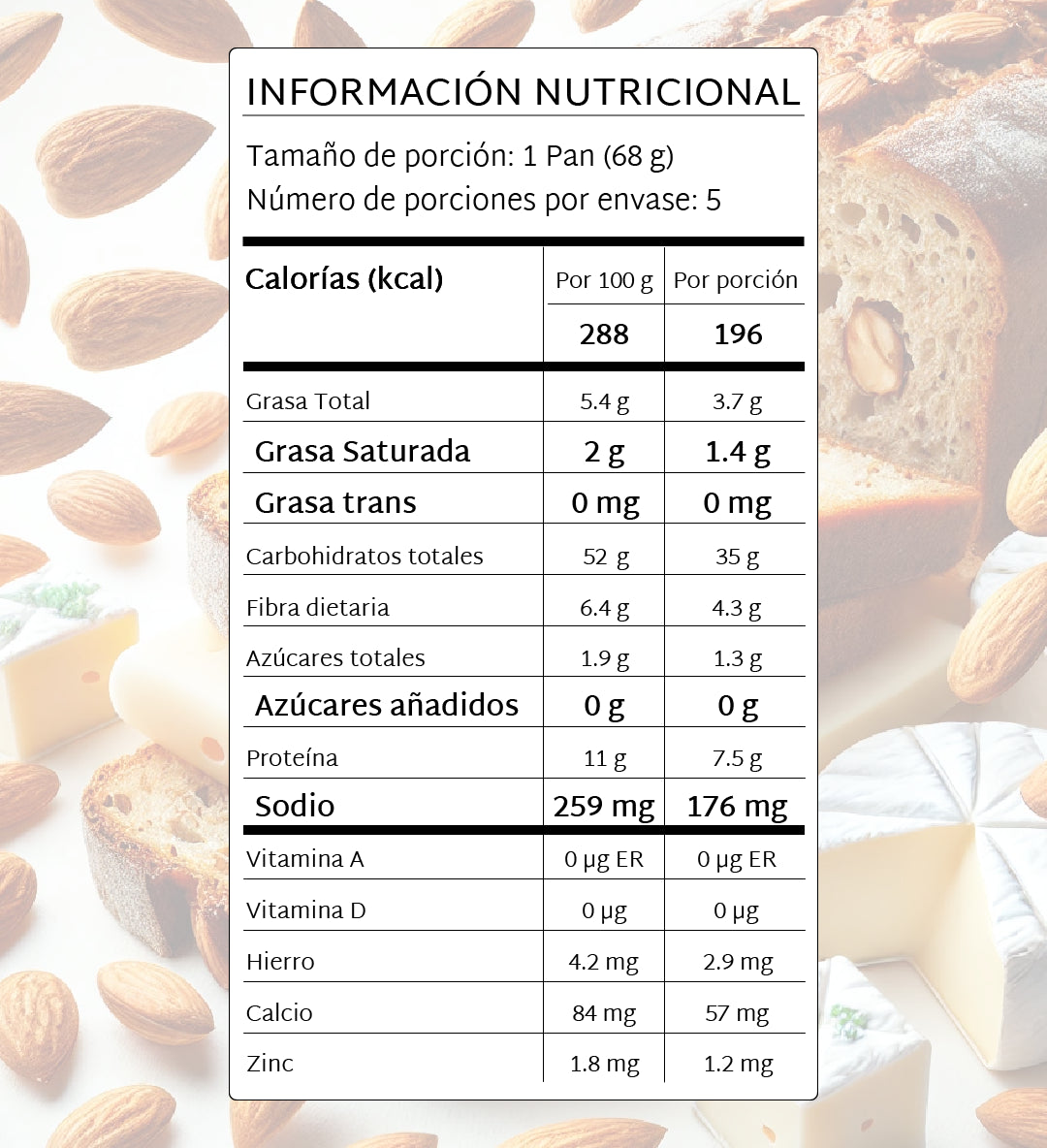Pan integral con queso de almendras y masa madre