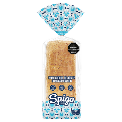 Mini molde de arroz con arándanos y masa madre