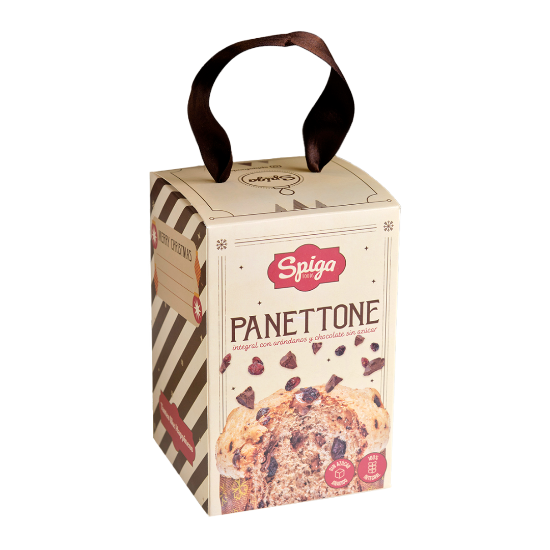 Panettone integral con arándanos y chocolate sin azúcar