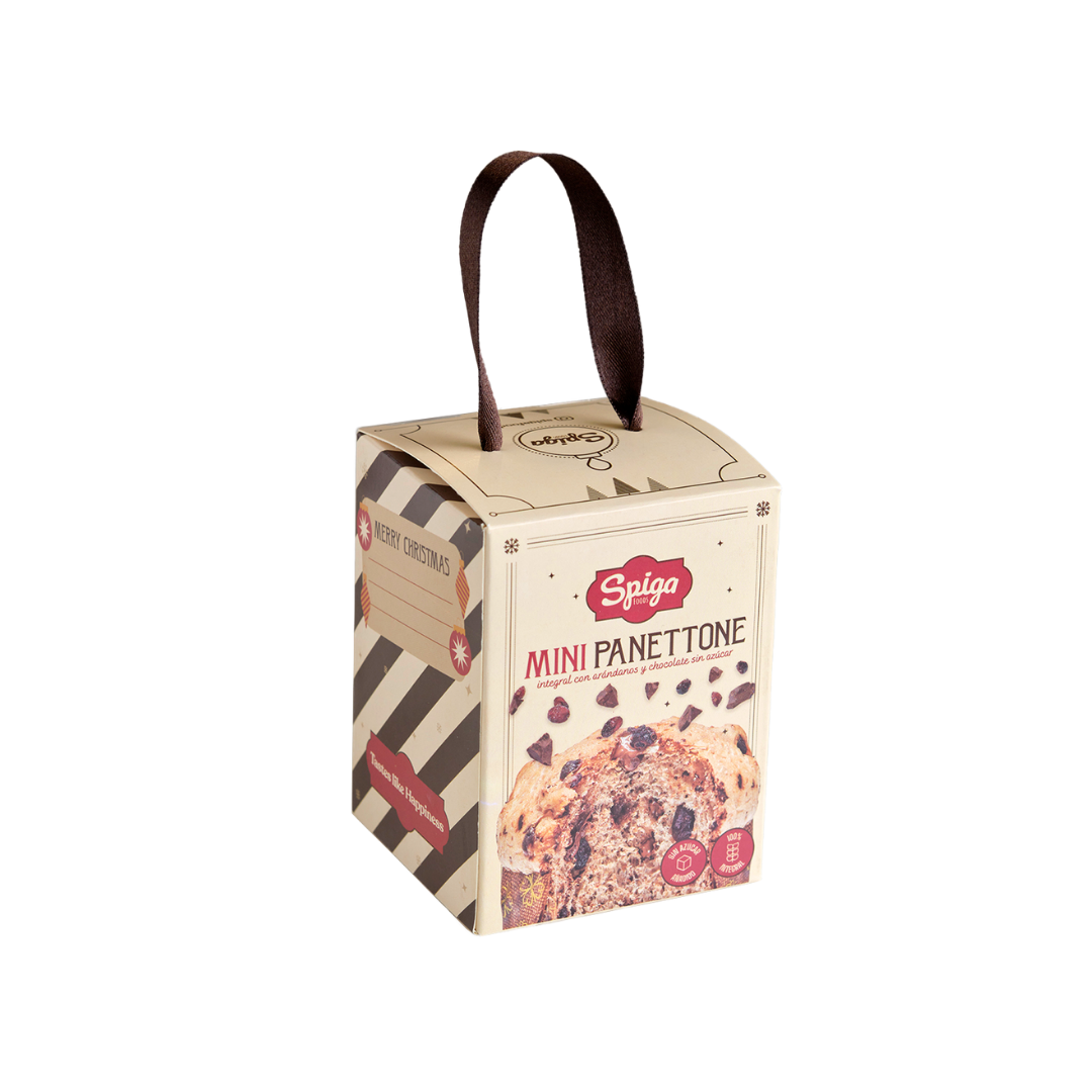 Mini Panettone integral con arándanos y chocolate sin azúcar