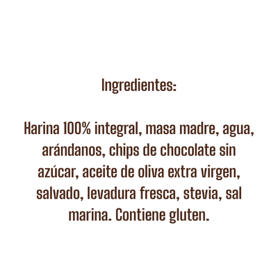 Panettone integral con arándanos y chocolate sin azúcar